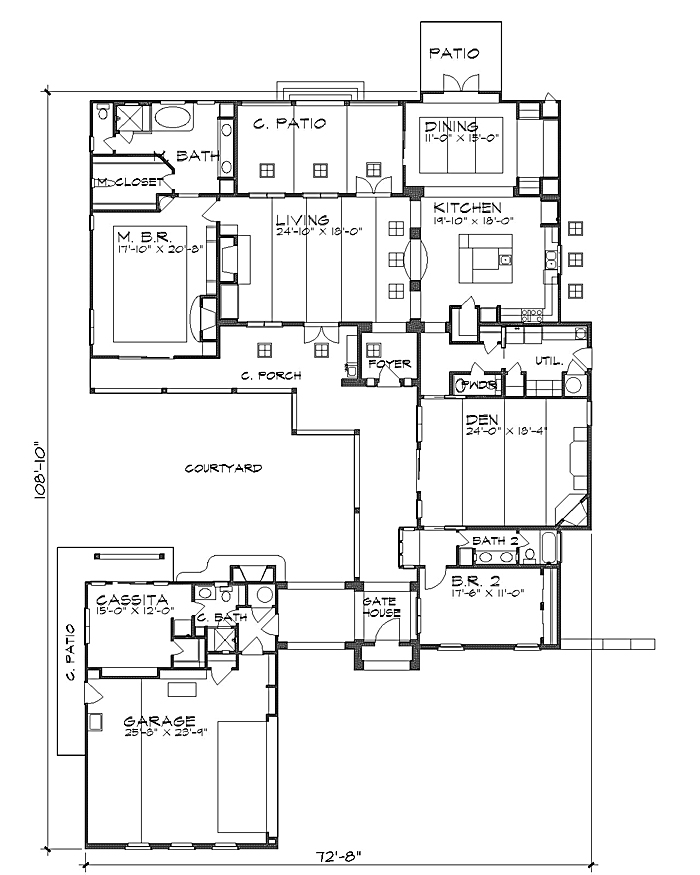 Mediterranean House Plan with 3 Bedrooms and 3.5 Baths - Plan 4244